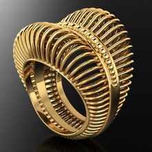 cóctel rebordear cableado anillo moda oro plata filigrana joyería joya joyas 3dprintable anillos 3d print model - Mito3D