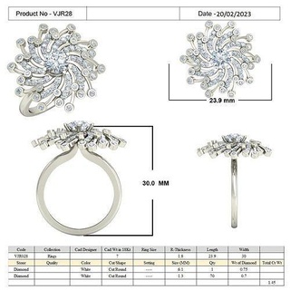 cóctel ring vjr28 joyería joya diseño brillante oro imprimible plata diamante anillos accesorio Boda compromiso anillo platino diseñadora joyas mueble 3d print model - Mito3D