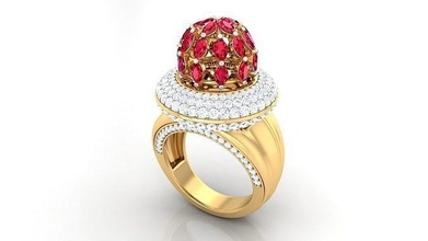 coquetel marquesa diamante anel argolas solitário esterlina platina casamento noivado jóias imprimível joalheria ouro alto banda prata gema moda 3d print model - Mito3D