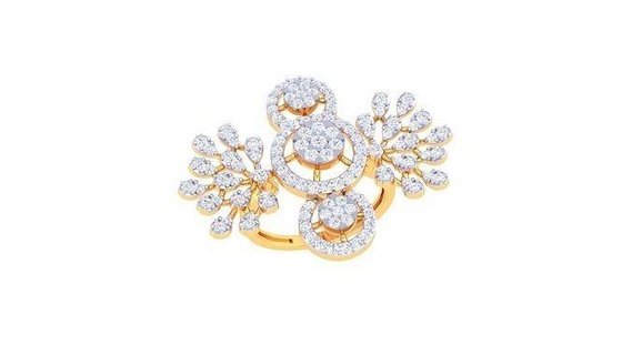 Cocktail Ring 4 Ringe Hochzeit Engagement Juwel Schmuck Diamant druckbar Gold Silber Platin 3d print model - Mito3D