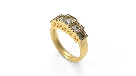 cóctel anillo 029 solitario mujer minimalista oro plata joyería joya imprimible amor Boda diamantes flor corazón anillos 3d print model - Mito3D