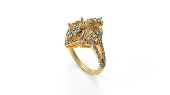 coquetel anel 030 solitário mulher mulheres minimalista ouro prata joalheria jóia imprimível amar Casamento diamantes flor coração argolas 3d print model - Mito3D
