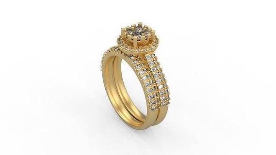 cóctel anillo 057 solitario mujer minimalista oro plata joyería joya imprimible amor Boda diamantes flor corazón anillos 3d print model - Mito3D