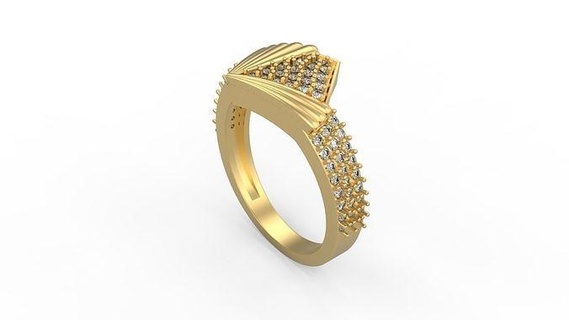 kokteyl yüzük 080 Solitaire Kadın KADIN minimalist altın gümüş takı mücevher yazdırılabilir Aşk düğün elmaslar çiçek kalp yüzükler 3d print model - Mito3D