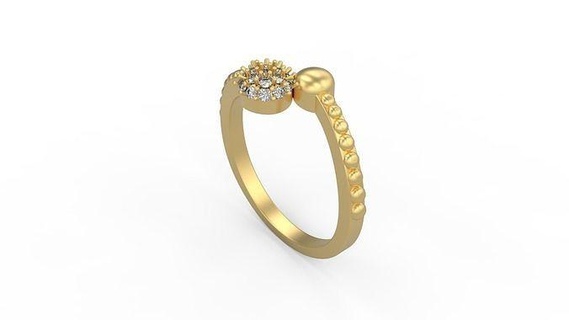 kokteyl yüzük 116 Solitaire Kadın KADIN minimalist altın gümüş takı mücevher yazdırılabilir Aşk düğün elmaslar çiçek kalp yüzükler 3d print model - Mito3D