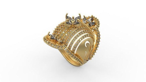 kokteyl yüzük 176 Solitaire Kadın KADIN minimalist altın gümüş takı mücevher yazdırılabilir Aşk düğün elmaslar çiçek kalp yüzükler 3d print model - Mito3D
