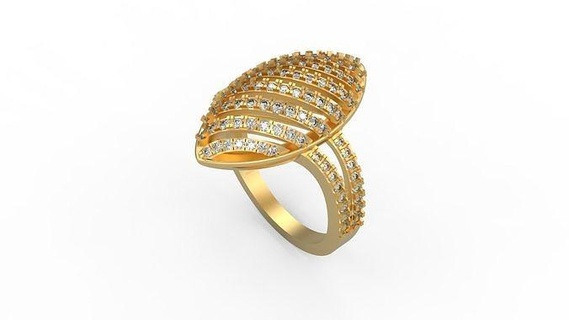 kokteyl yüzük 207 Solitaire Kadın KADIN minimalist altın gümüş takı mücevher yazdırılabilir Aşk düğün elmaslar çiçek kalp yüzükler 3d print model - Mito3D