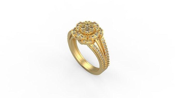 cocktail ring 227 solitaire woman women minimalist gold silver jewelry jewel printable love wedding jewellry diamonds flower heart rings 3d print model - Mito3D