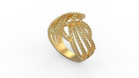 kokteyl yüzük 242 Solitaire Kadın KADIN minimalist altın gümüş takı mücevher yazdırılabilir Aşk düğün elmaslar çiçek kalp yüzükler 3d print model - Mito3D