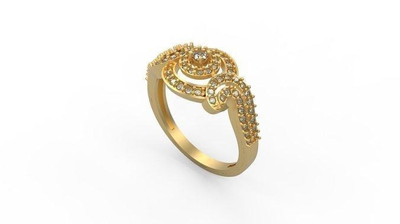 kokteyl yüzük 258 Solitaire Kadın KADIN minimalist altın gümüş takı mücevher yazdırılabilir Aşk düğün elmaslar çiçek kalp yüzükler 3d print model - Mito3D