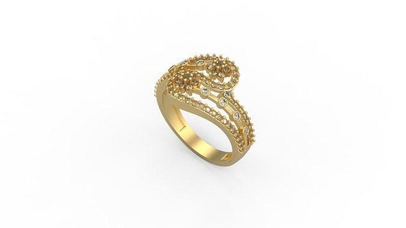 kokteyl yüzük 265 Solitaire Kadın KADIN minimalist altın gümüş takı mücevher yazdırılabilir Aşk düğün elmaslar çiçek kalp yüzükler 3d print model - Mito3D