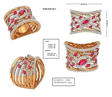 cocktail squillare 62 gioielleria oro stampabile gioiello solitario anelli platino diamante Fidanzamento nozze sterlina gemma brillante 3d print model - Mito3D