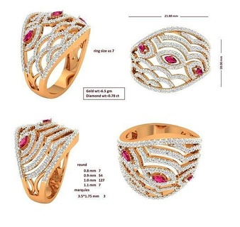 cocktail squillare 64 gioielleria oro stampabile gioiello solitario anelli platino diamante Fidanzamento nozze sterlina gemma brillante 3d print model - Mito3D