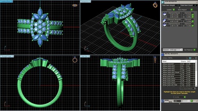 cocktail ring design sku rg-014-ss bridal jewelry rings 3d print model - Mito3D