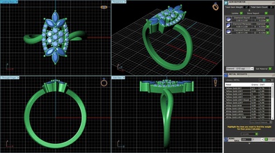 cocktail ring design sku rg-015-ss jewelry bridal rings 3d print model - Mito3D