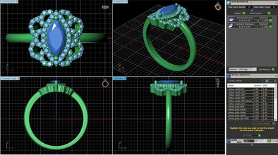 cocktail ring design sku rg-029-ss jewelry bridal rings 3d print model - Mito3D