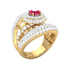 cocktail-ring Damen - Schmuck Silber bedruckbar ist diamond ring prototyping Ringe engagement Mode gold Hochzeit kostbar Schönheit engagem cocktail Mode-ring Diamant-ring 3d print model - Mito3D