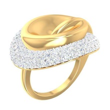 anello cocktail signore argento stampabile diamante prototipazione gioielli le anelli di fidanzamento moda oro matrimonio preziosi bellezza engagem diamanti 3d print model - Mito3D