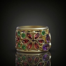 cóctel anillo mujer marquesa oval gemas joyería joya Moda oro Arte lujo imprimible 3d print model - Mito3D