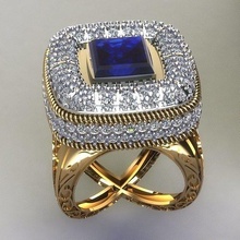 Cocktail Ringe stilvoll Luxus Ring Juwel Silber druckbar Diamant Mode engagem Platin Sterling Schmuck Gold Engagement cad 3d print model - Mito3D