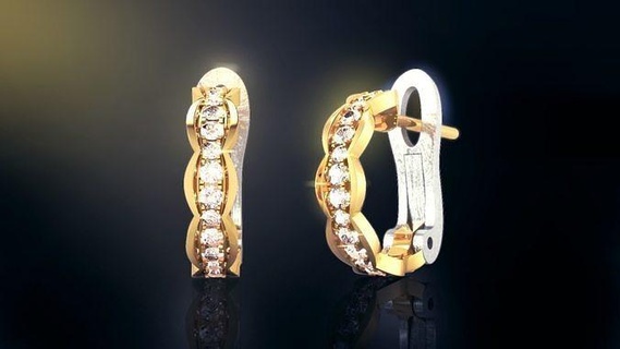 Kokos zerquetschen Ohrringe mod Juwel Schmuck druckbar Band Diamant Ohrring Gold Platin Mode Frau Frauen Schönheit 3d print model - Mito3D