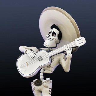 coco ernesto santa cruz printeable movie pizar tropical skull guitar music musical instrument stringed mariachi jorge negrete pixar coconut games toys 3d print model - Mito3D