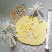 coconut tree cookie cutter stamp fondant biscuit dough polymer clay hobby diy hand tools 3d print model - Mito3D