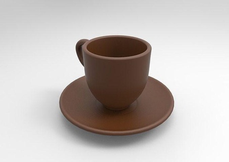 tasse café soucoupe 3d 3dprint impression blanc agresser Expresso cappuccino boisson chaud marron noir caféine petit déjeuner porcelaine maison accessoires 3d print model - Mito3D