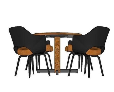 café cadeira tabela conjunto 1 Jin cadeira tabela madeira moderno casa decoração 3d print model - Mito3D