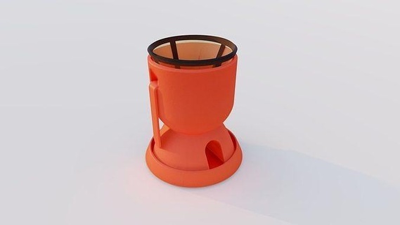 coffee pour chalice - drip tray stirring stick kitchen houseware cooking cafe tableware morning food general decor dining room cup mug breakfast house 3d print model - Mito3D