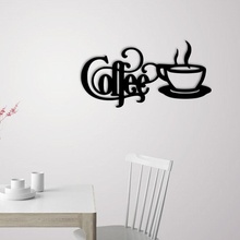 caffè cartello parete decorazione 2d arte silhouette interni deco ristorante bar simbolo design illustrazione attività commerciale segni loghi 3d print model - Mito3D