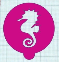 coffee stencil seahorse ocean sea airbrushing kids cooking template nature design fun art house kitchen dining 3d print model - Mito3D