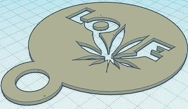 café pochoir cannabis symbole art conception visuels 5star loisir diy 3d print model - Mito3D