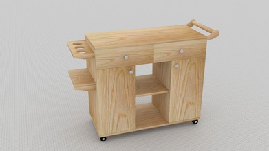 caffè carrello mobilia legno camera chiuso famiglia posto sedere tavolo interni legna collegare casa 3d print model - Mito3D