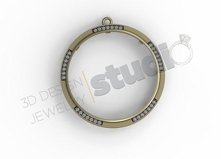 coin bezel 1 dollar case 3d model pendant jewel jewelry jewellery pendants 3d print model - Mito3D