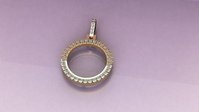 moneda bisel joyería joya plata imprimible anillo diamante Boda canalla platino Moda colgantes 3d print model - Mito3D