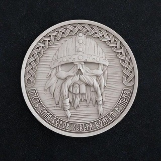 coin viking jewelry pendant shield trinket skull art sculptures 3d print model - Mito3D