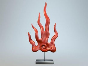 kalt flamme figur skulptur statue stilisiert innere dekorativ zubehörteil element schach ritter ross courser druckbar 3d drucken kunst skulpturen 3d print model - Mito3D