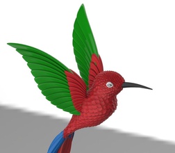 colibri ronzio uccello becco piume ali arte sculture scultura colibrì stampa bianca gola 3d print model - Mito3D