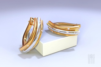 plegable pendientes de oro las piedras la joyería plegables aretes plata gemas los diamantes cnc stl obj cera imprimible estilo moda impresión joya 3d print model - Mito3D
