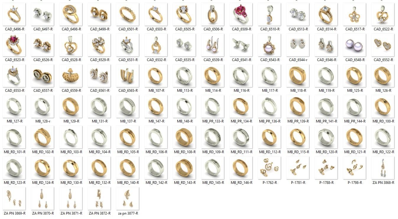 bulk 3dm with gems mix 330 file gioielleria diamante diamanti squillare anelli pendente ciondoli earing orecchini orecchio massa 3dprint cad stampa 3D print model - Mito3D