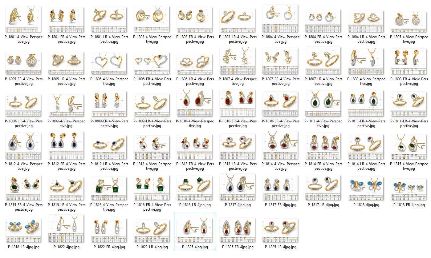 collection- bulk pendant sets-0004-stl-19 files jewelry jewellery diamond diamonds stone stones gem gems ring rings pendants earing earings white yellow gold silver platinum 3D print model - Mito3D