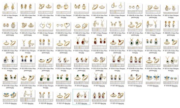 Sammlung - bulk-Anhänger-sets-0004-stl-19 Dateien Schmuck diamond Diamanten Stein Steine gem Edelsteine ring Ringe Anhänger earing Ohrringe bulk weiß gelb gold Silber Platin 3d print model - Mito3D