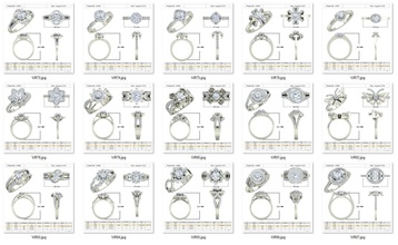 collection- bulk rings-0006-3dm stones-15 files jewelry jewellery diamond diamonds stone stones gem gems color ring rings round 3d print model - Mito3D