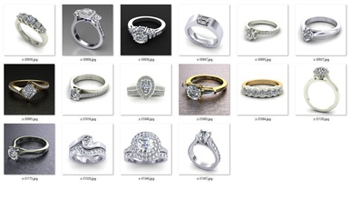 bulk 3dm with gems ring 16 dosyalar takı mücevher elmas elmaslar taş taşlar yüzük yüzükler nişan renk 3dprint cad yazdır altın platin toplu gümüş 3d print model - Mito3D