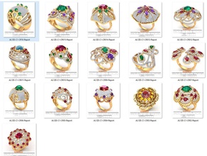 la collecte en vrac des anneaux-0049-3dm pierres-16 fichiers bijoux le diamant les diamants pierre pierres gem précieuses de l'anneau anneaux bandes ronde 3dprint cad d'impression or platine d'argent 3d print model - Mito3D