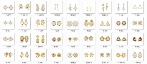 coleção 147 mulheres brincos 3dm jcd renderizar os detalhes jóias de casamento o engajamento jóia printable diamante prata ouro gem tops aros huggies longearrings em massa 3d print model - Mito3D