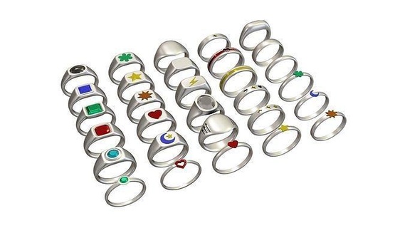 collection 30 rings - different parts ring jewellery gold silver brilliant printable cnc engagement alliance diamond finger fashion jewel hand preciou luxury pendant jewelry pendants 3d print model - Mito3D