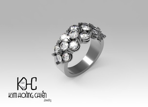coleção 3d anel de jóias modelos modelo impressão diamante gem jóia anéis ouro prata o engajamento casamento a moda branco brilhantes engagem brillant diamant soliraire safira 3d print model - Mito3D