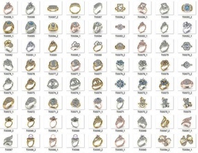 collection 3d ring jewellery models bulk print 150 cad 3dm jewelry rings diamond engagement wedding precious printable womenring solitaire bridal gem jewel gold silver fashion white brilliant 3d print model - Mito3D